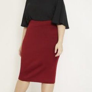 Eloquii Burgundy Neoprene Pencil Skirt Size 18 NWT